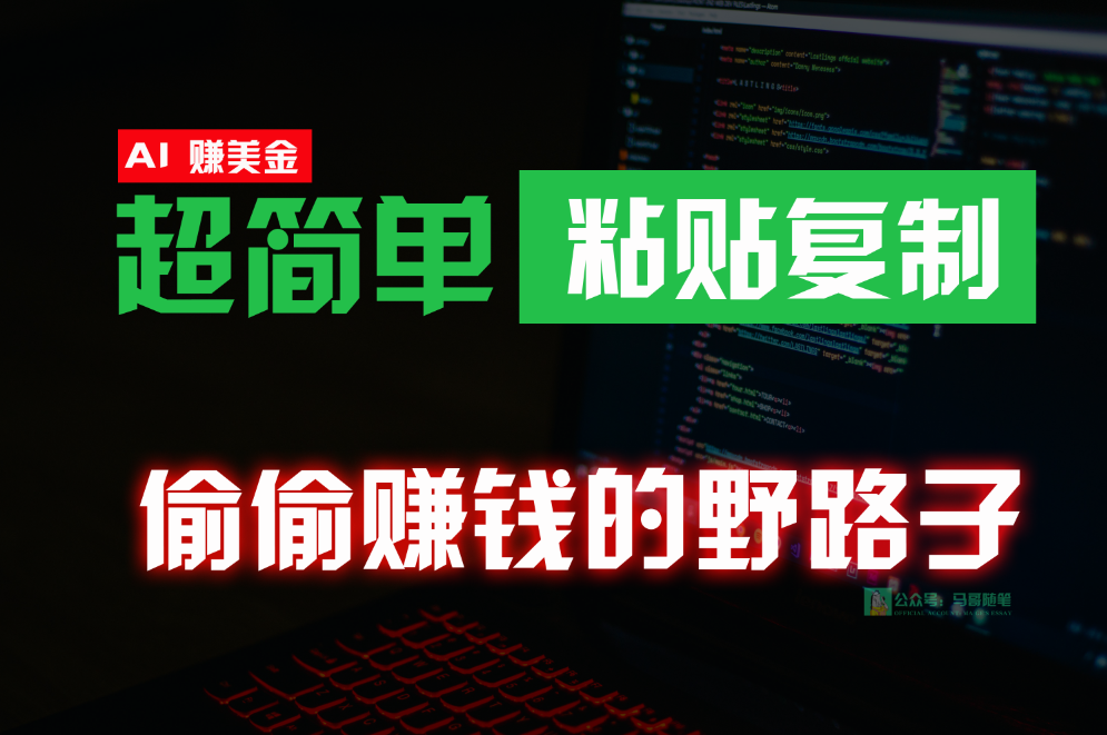 偷偷赚钱野路子，0成本海外淘金，无脑粘贴复制，稳定且超简单，适合副业兼职-徐小晨博客