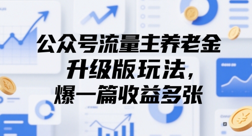公众号流量主养老金升级版玩法，爆一篇收益多张-徐小晨博客