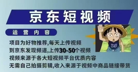京东短视频带货课，无需自己拍摄剪辑，保姆式教学，两天快速上手-徐小晨博客