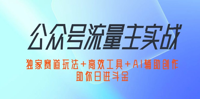 公众号流量主实战：独家赛道玩法+高效工具+AI辅助创作，助你日进斗金-徐小晨博客
