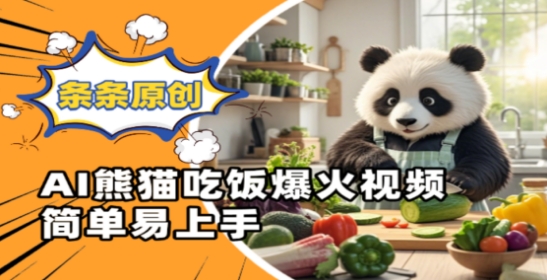 Ai熊猫吃饭爆火视频，条条原创，简单易上手-徐小晨博客