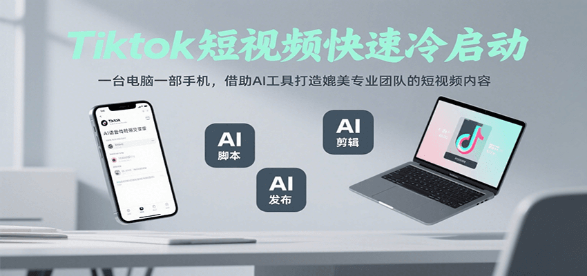 Tiktok短视频快速冷启动，一台电脑一部手机，借助AI工具打造媲美专业团队的短视频内容-徐小晨博客