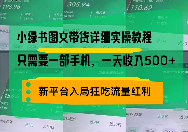 小绿书图文带货详细实操教程，只需要一部手机，一天收入500+，轻松变现-徐小晨博客