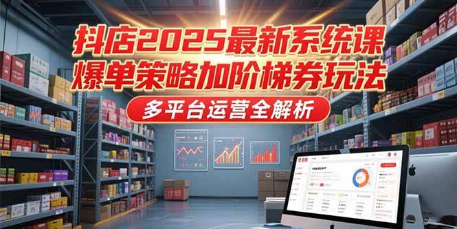 抖店2025最新系统课，爆单策略加阶梯券玩法，多平台运营全解析-徐小晨博客