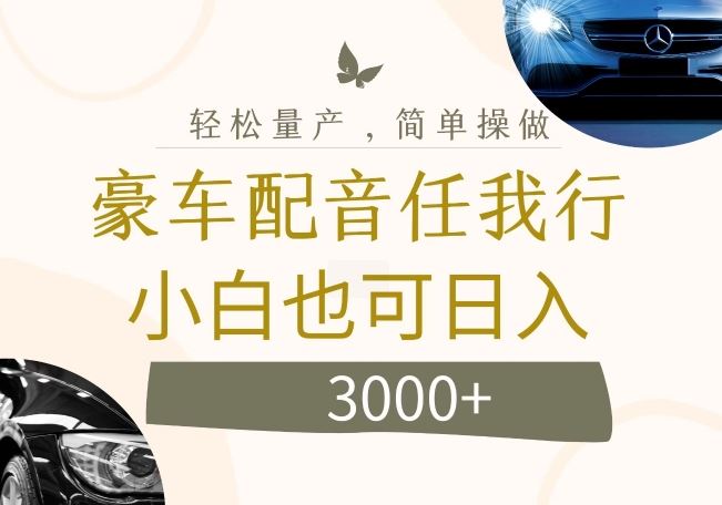 不为人知的暴力小项目，豪车配音，日入几张【揭秘】-徐小晨博客
