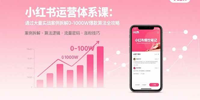 小红书运营体系课：通过大量实战案例拆解0-1000W爆款算法全攻略-徐小晨博客