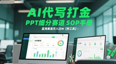 AI代写打金，PPT细分赛道SOP手册，蓝海赛道月入过W【附工具】-徐小晨博客
