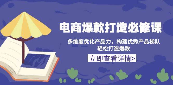 电商爆款打造必修课：多维度优化产品力，构建优秀产品梯队，轻松打造爆款-徐小晨博客
