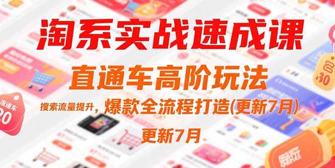 淘系实战速成课，直通车高阶玩法，搜索流量提升，爆款全流程打造(更新7月-徐小晨博客