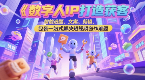 数字人IP打造获客变现实操课，智能选题、文案、剪辑、包装一站式解决短视频创作难题-徐小晨博客