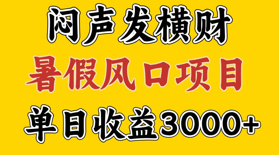 30天赚了7.5W 暑假风口项目，比较好学，2天左右上手-徐小晨博客