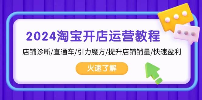 2024淘宝开店运营教程：店铺诊断/直通车/引力魔方/提升店铺销量/快速盈利-徐小晨博客