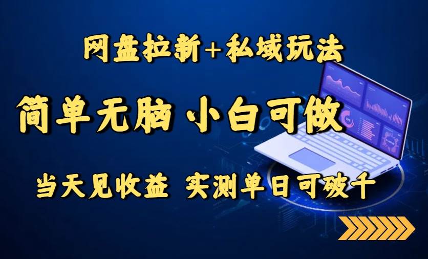 网盘拉新+私域玩法，简单无脑，小白可做，当天见收益，实测单日可破千-徐小晨博客