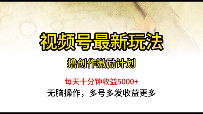 视频号最新玩法，每日一小时月入5000+-徐小晨博客