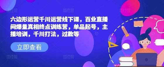 六边形运营千川运营线下课，百业直播间爆量真相终点训练营，单品起号，主播培训，千川打法，过款等-徐小晨博客