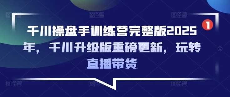 千川操盘手训练营完整版2025年，千川升级版重磅更新，玩转直播带货-徐小晨博客