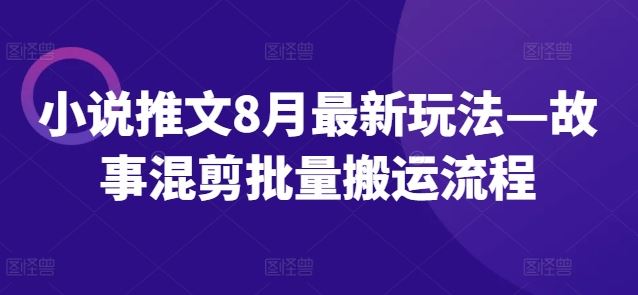小说推文8月最新玩法—故事混剪批量搬运流程-徐小晨博客