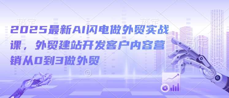 2025最新AI闪电做外贸实战课，外贸建站开发客户内容营销从0到3做外贸-徐小晨博客
