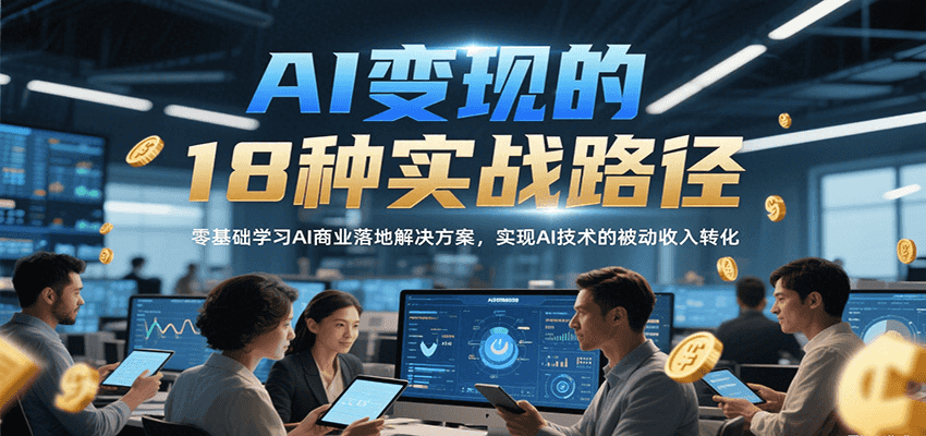 AI变现的18种实战路径，零基础学习AI商业落地解决方案，实现AI技术的被动收入转化-徐小晨博客