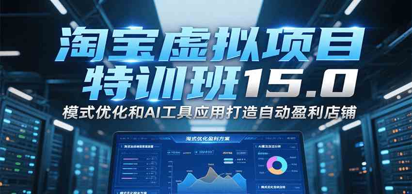 淘宝虚拟项目特训班15.0，模式优化和AI工具应用打造自动盈利店铺-徐小晨博客