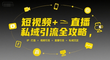 短视频+直播私域引流全攻略，IP打造 +视频引流 +直播引流 +私域沉淀-徐小晨博客