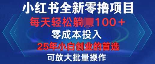小红书全新纯零撸项目，只要有号就能玩，可放大批量操作，轻松日入100+【揭秘】-徐小晨博客