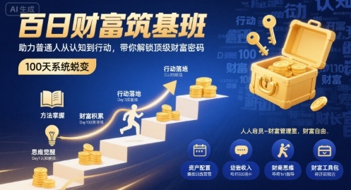 百日财富筑基班，助力普通人从认知到行动，带你解锁顶级财富密码-徐小晨博客