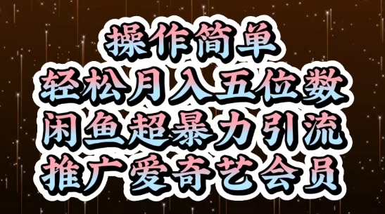 闲鱼超暴力引流推广爱奇艺会员，操作简单，轻松月入5位数-徐小晨博客