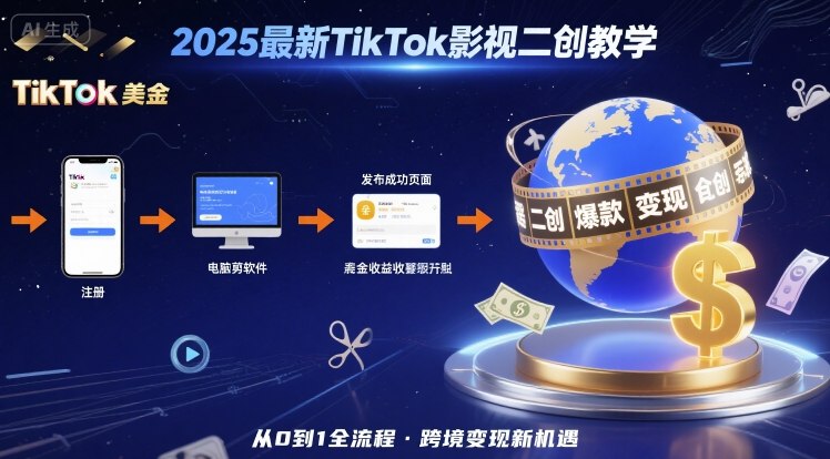 2025年最新TikTok影视二创教学，从注册到发布撸美金全流程，跨境变现新机遇-徐小晨博客