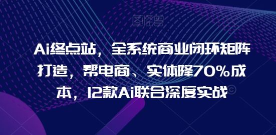 Ai终点站，全系统商业闭环矩阵打造，帮电商、实体降70%成本，12款Ai联合深度实战-徐小晨博客