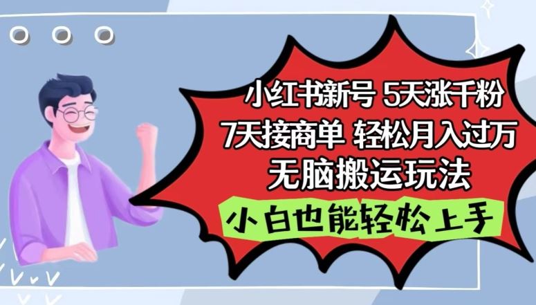 小红书影视泥巴追剧5天涨千粉，7天接商单，轻松月入过万，无脑搬运玩法【揭秘】-徐小晨博客