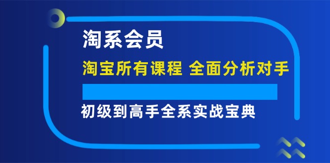 淘系会员【淘宝所有课程，全面分析对手】，初级到高手全系实战宝典-徐小晨博客