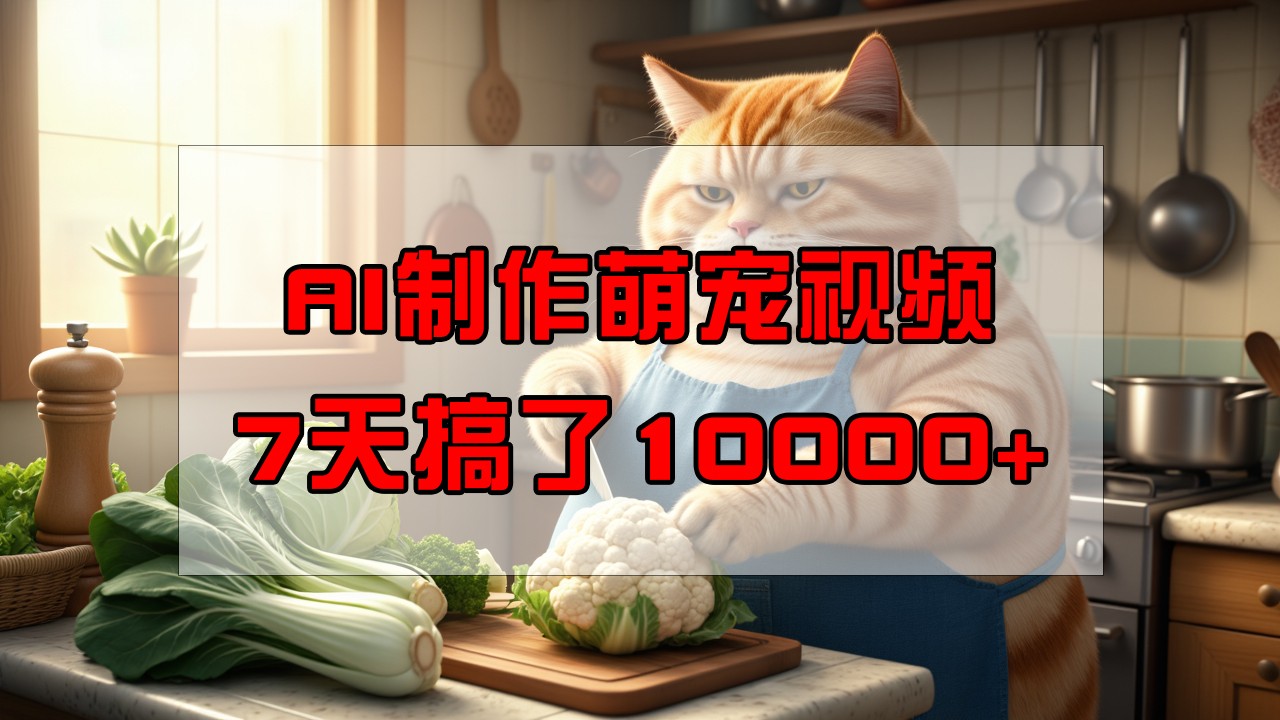 靠AI制作萌宠视频，7天搞了1万+，操作简单门槛低，有手机就行-徐小晨博客