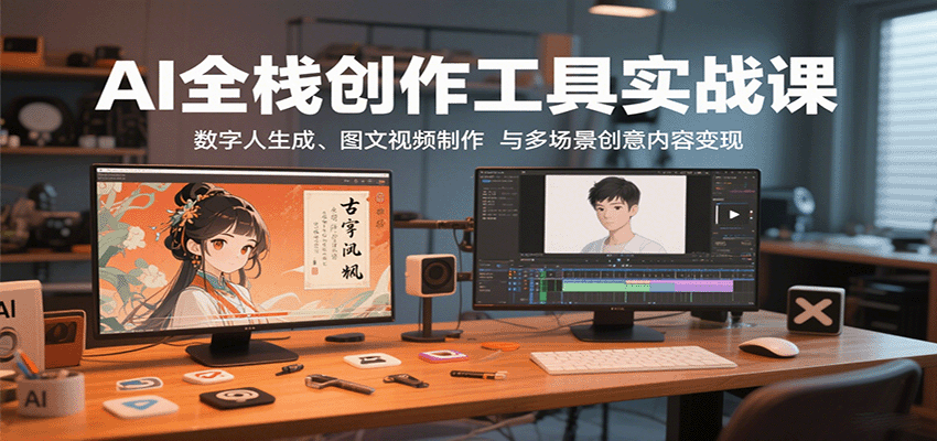 AI全栈创作工具实战课：数字人生成、图文视频制作与多场景创意内容变现-徐小晨博客