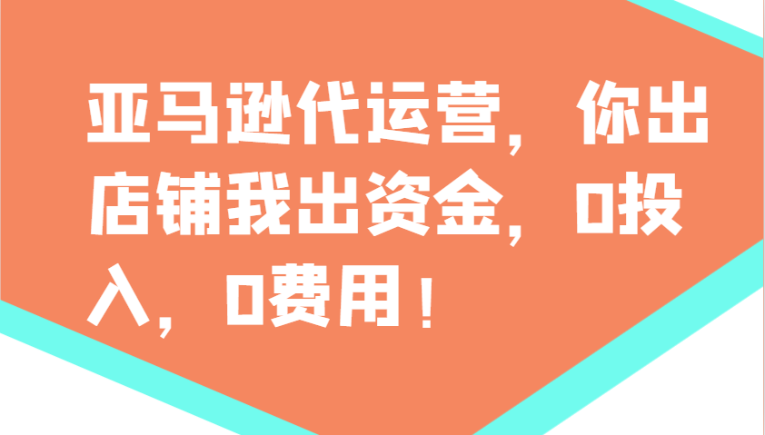 亚马逊代运营，你出店铺我出资金，0投入，0费用，无责任每天300分红，赢亏我承担-徐小晨博客