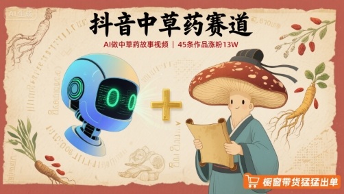抖音中草药赛道，用AI做中草药故事视频，45条作品涨粉13W，橱窗带货猛猛出单-徐小晨博客