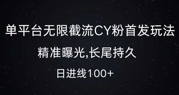 单平台无限截流创业粉首发玩法，精准曝光，长尾持久，日引流100+【揭秘】-徐小晨博客