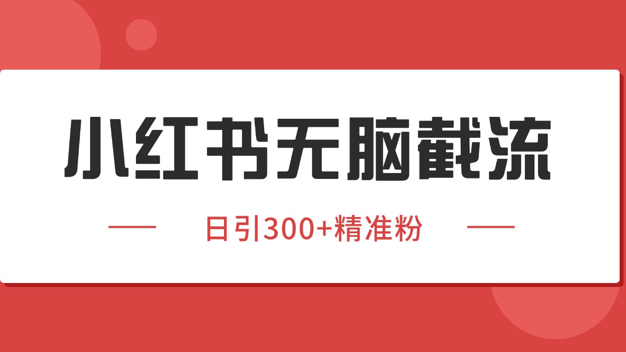 小红书截流同行客源，独家野路子获客玩法 日引200+暴力获客-徐小晨博客