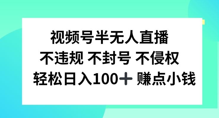 视频号半无人直播，不违规不封号，轻松日入100+【揭秘】-徐小晨博客