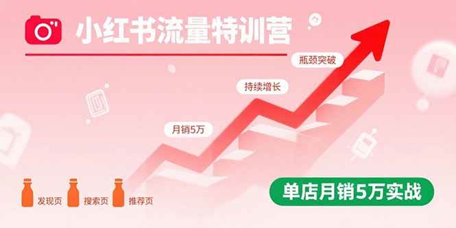 小红书流量特训营：突破流量瓶颈，实现店铺持续增长，单店月销5万实战-徐小晨博客