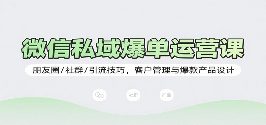 微信私域爆单运营课：朋友圈/社群/引流技巧，客户管理与爆款产品设计-徐小晨博客