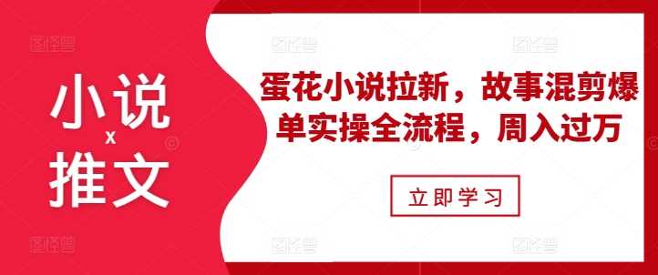 小说推文之蛋花小说拉新，故事混剪爆单实操全流程，周入过万-徐小晨博客