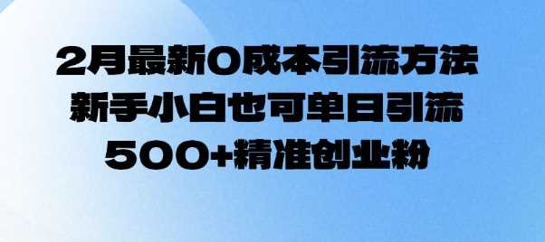 2月最新0成本引流方法，新手小白也可单日引流500+精准创业粉-徐小晨博客
