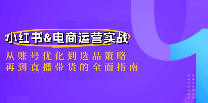 小红书&电商运营实战：从账号优化到选品策略，再到直播带货的全面指南-徐小晨博客