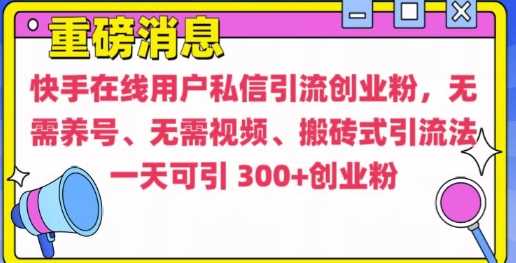快手最新引流创业粉方法，无需养号、无需视频、搬砖式引流法【揭秘】-徐小晨博客