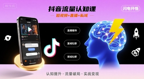抖音流量认知课，短视频+直播+私域，认知提升，闪电开悟-徐小晨博客