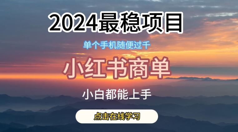 2024最稳蓝海项目，小红书商单项目，没有之一【揭秘】-徐小晨博客