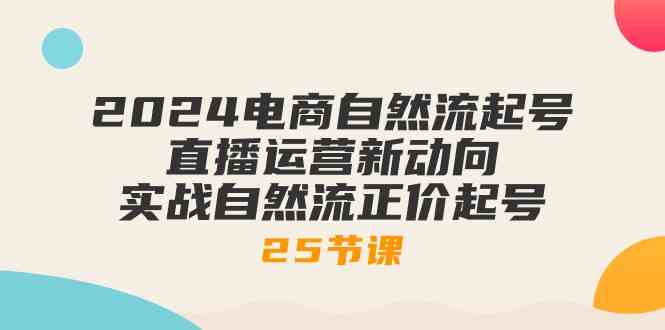 2024电商自然流起号，直播运营新动向 实战自然流正价起号（25节课）-徐小晨博客
