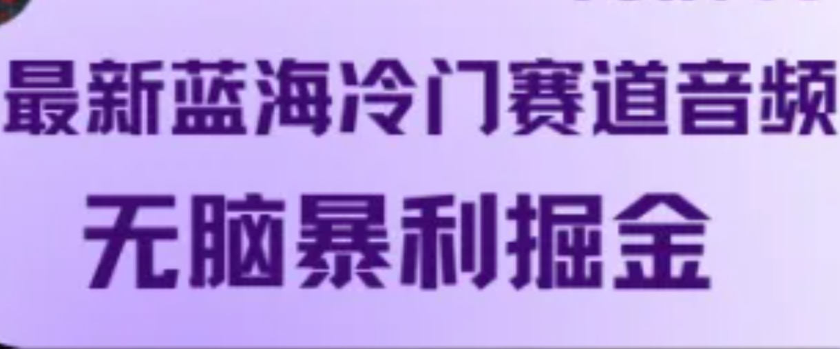 最新蓝海冷门赛道音频，无脑暴利掘金-徐小晨博客