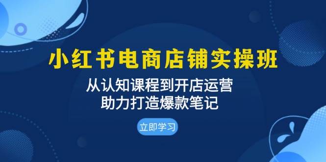 小红书电商店铺实操班：从认知课程到开店运营，助力打造爆款笔记-徐小晨博客